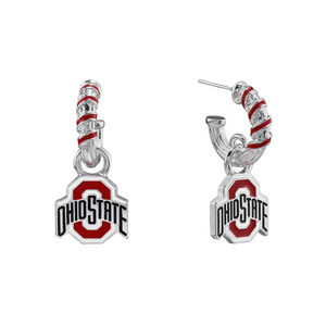 New Ohio State Buckeyes Women's Edine Earrings, Silver Post, NCAA